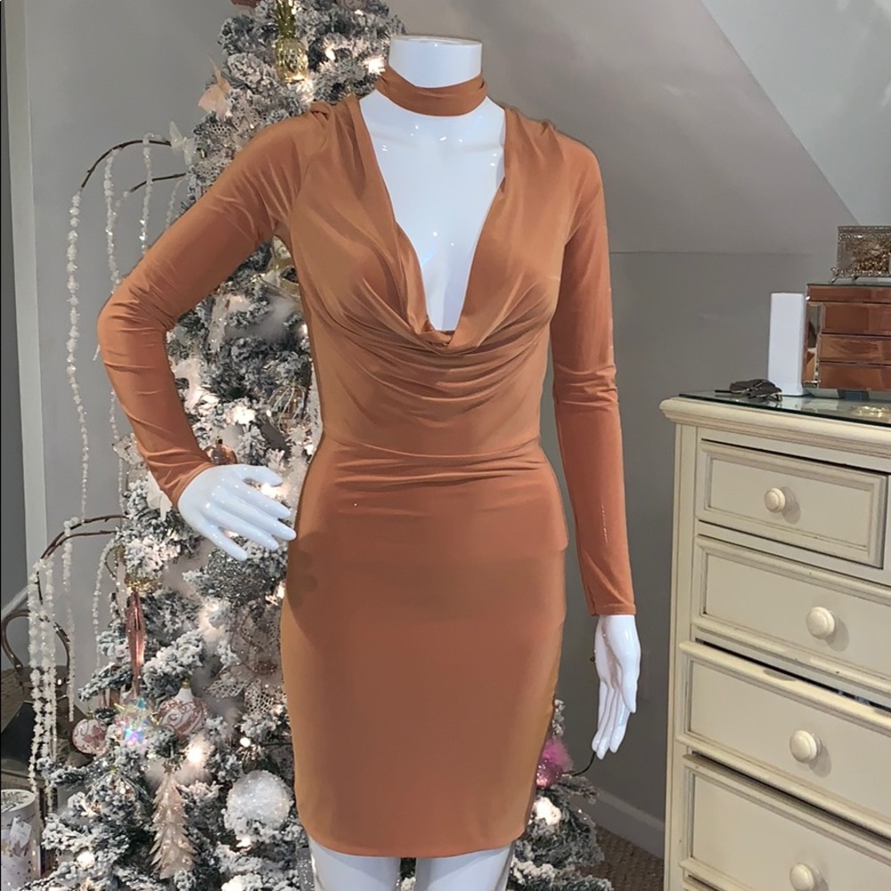 Scoop neck burnt Orange dress